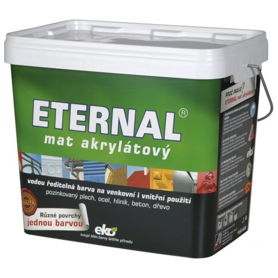 Eternal mat akrylátový univerzální barva na dřevo kov beton, 02 světle šedá, 10 kg