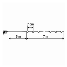 Řetěz svítící 7m, 100 bílá studená LED, 8pr.,  venkovní použití