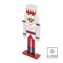 LED dřevěný louskáček, 29 cm, 1× CR2032, vnitřní, teplá bílá