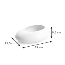 Oválný nízký květináč FANCY HOME Stones, bílá