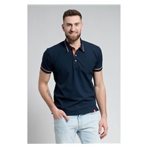 Polokošile pánská CityZen vel.3XL navy / lososová