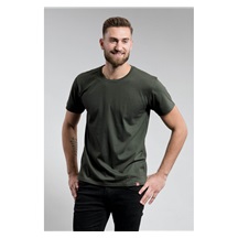 Triko pánské  CityZen vel.3XL dark khaki kulatý výstřih