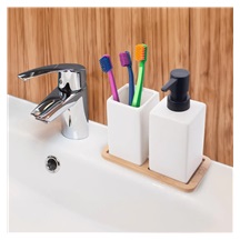 Sada koupelnová dolomit/bambus 2+1 bílá