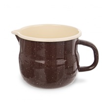 Hrnek smalt BROWN Belly 12 cm