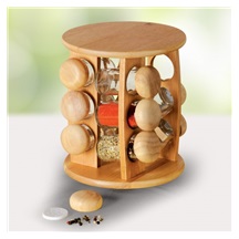 Kořenka sklo/dřevo 12 ks+stojan dřevo