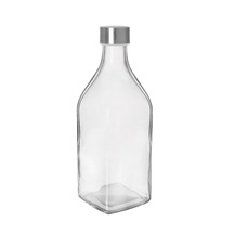 Láhev sklo/kov víčko 1,1 l hranatá