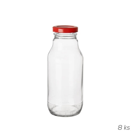 Láhev sklo/kov víčko 0,33 l 8 ks
