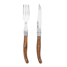 Steak set nůž+vidlička nerez/dřevo