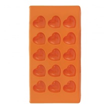 Forma silikon Srdce 15 na čokoládu oranžová