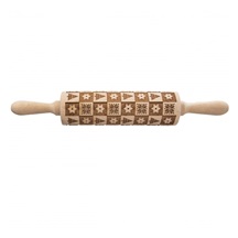 Váleček dřevo Dekor d. 20/38 cm Vánoce