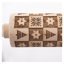 Váleček dřevo Dekor d. 20/38 cm Vánoce