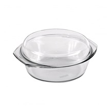 Pekáč sklo kulatý pr. 20 cm, 24x9 cm víko