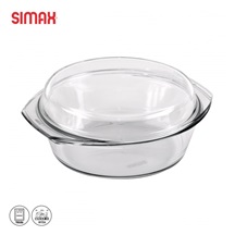 Pekáč sklo kulatý pr. 24 cm, 28x11,5 cm víko