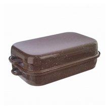 Pekáč smalt BROWN 42,5x25x13 cm víko
