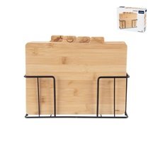 Prkénko bambus/kov krájecí set 4 ks