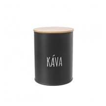 Dóza plech/bambus pr. 9,5 cm Káva BLACK