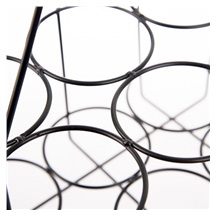 Stojan kov/dřevo RADKA na láhve/sklenice 6 pozic