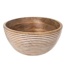 Mísa dřevo MANGO bílý dekor pr. 24 cm