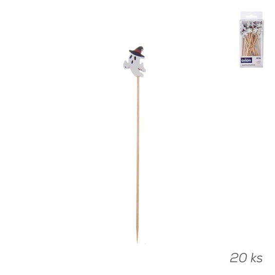 Napichovátka bambus Halloween duch 20 ks