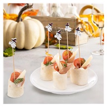 Napichovátka bambus Halloween duch 20 ks