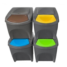 Koš odp. Sort 4x21 l šedá