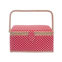 Kazeta na šití dřevo/polyester 24x18 cm červená