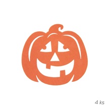 Podtácek-dekorace polyester Halloween dýně 4 ks