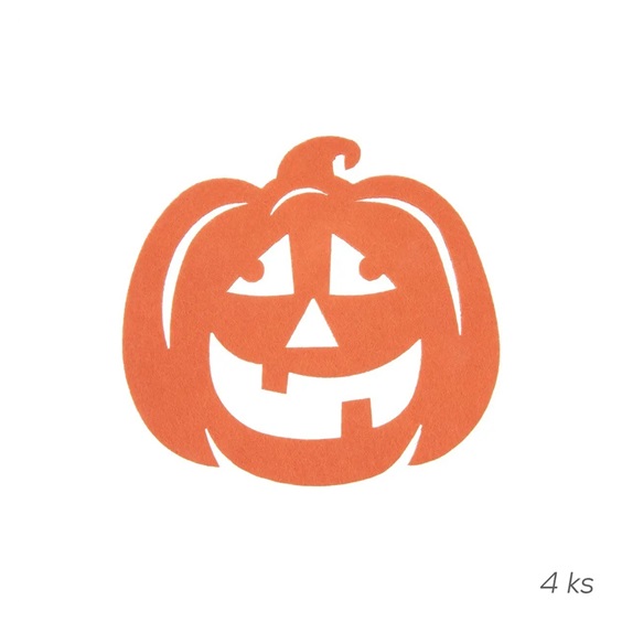 Podtácek-dekorace polyester Halloween dýně 4 ks