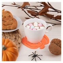 Podtácek-dekorace polyester Halloween dýně 4 ks