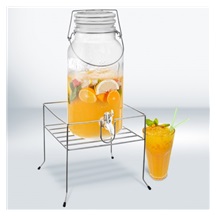 Stojan na láhve s kohoutkem pochrom. kov/UH