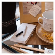 Blok s magnetem na lednici+pero SRDÍČKA