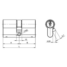 Vložka FAB 3.00/BDNs 30+50 5klíčů  TB3 Nikl matný