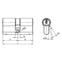 Vložka FAB 3.00/BDNs 30+60 5klíčů  TB3 Nikl matný