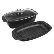 Pekáč GRANDE Aroma oboustr. 39x22x15 cm sklo  viko