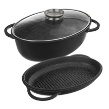 Pekáč GRANDE Aroma oboustr. 43x30x17 cm sklo viko