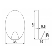 Věšák samolepící nerez " ovál " 35x52 mm, bal. 2ks