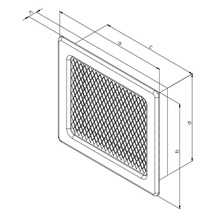 Mřížka lakovaná krbová  s rámečkem a síťovinou  uzaviratelná 170x170 bílá