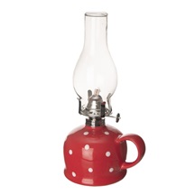 Lampa petrolejová keramika/sklo/kov TEČKA