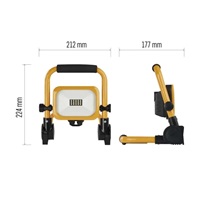 Reflektor LED, ACCO nabíjecí přenosný, 10W, žlutý, studená bílá