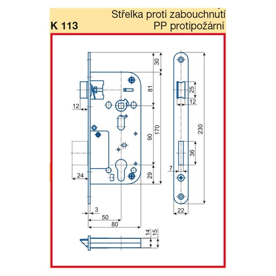 Střelka proti zabouchnutí K113 PP -KS    /K113,K133.K114.../
