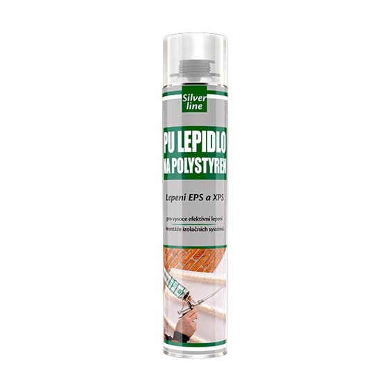 Lepidlo PU na polystyren   750ml na zatep.pist. /silver line/