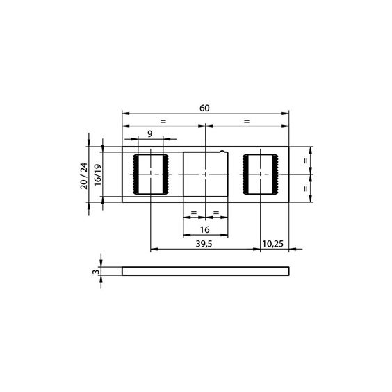 Protiplech s náběhem N6901, horní, 20x60mm