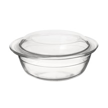 Pekáč borosil. sklo kulatý pr. 23 cm, 26,5x11 cm víko