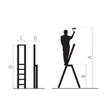 Schůdky ocelové MINIFERO 3, nosnost 150kg černé