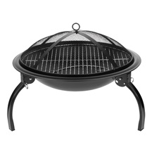 Ohniště Strend Pro Homefire, BBQ, gril s roštem, na dřevěné uhlí, kovové, kulaté, 545x400 mm