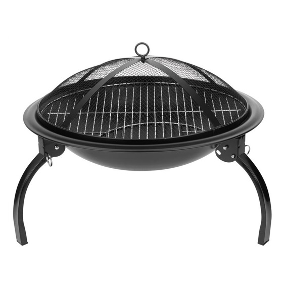 Ohniště Strend Pro Homefire, BBQ, gril s roštem, na dřevěné uhlí, kovové, kulaté, 545x400 mm