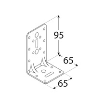 úhelník s prolisem 95x65x65x2,5 mm