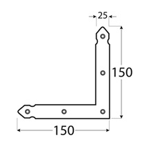 rohovník dekorativni 150x150x25x2,5 mm