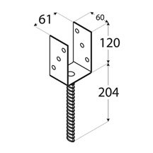(61*120*4) Patka sloupku 70 typu "U"