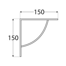 konzole s drát. výztuhou 150x150 chromovaná